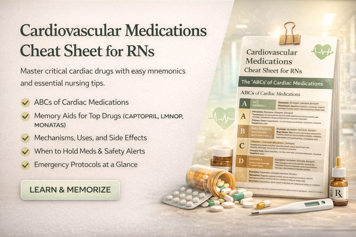 PHAMACOLOGY:  Medications Cheat SheetS for RNs.