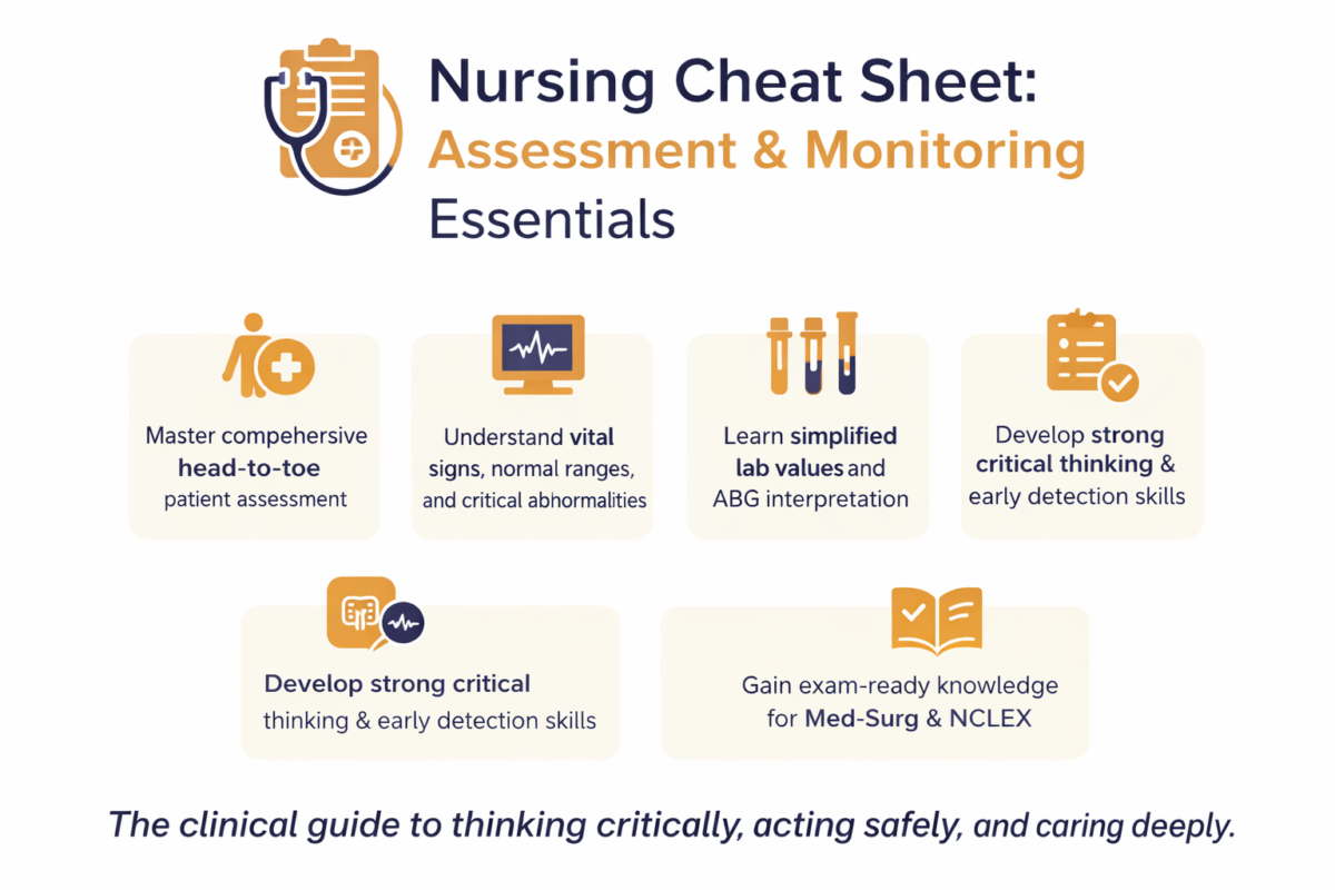 Nursing Cheat Sheet: Assessment & Monitoring  Essentials