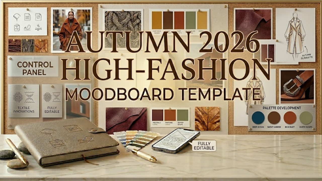 Autumn 2026 High-Fashion Moodboard Template