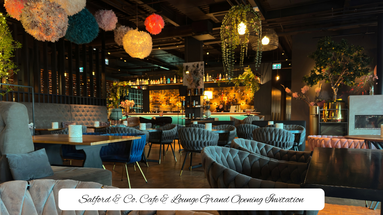 Salford & Co. Cafe & Lounge Grand Opening Invitation