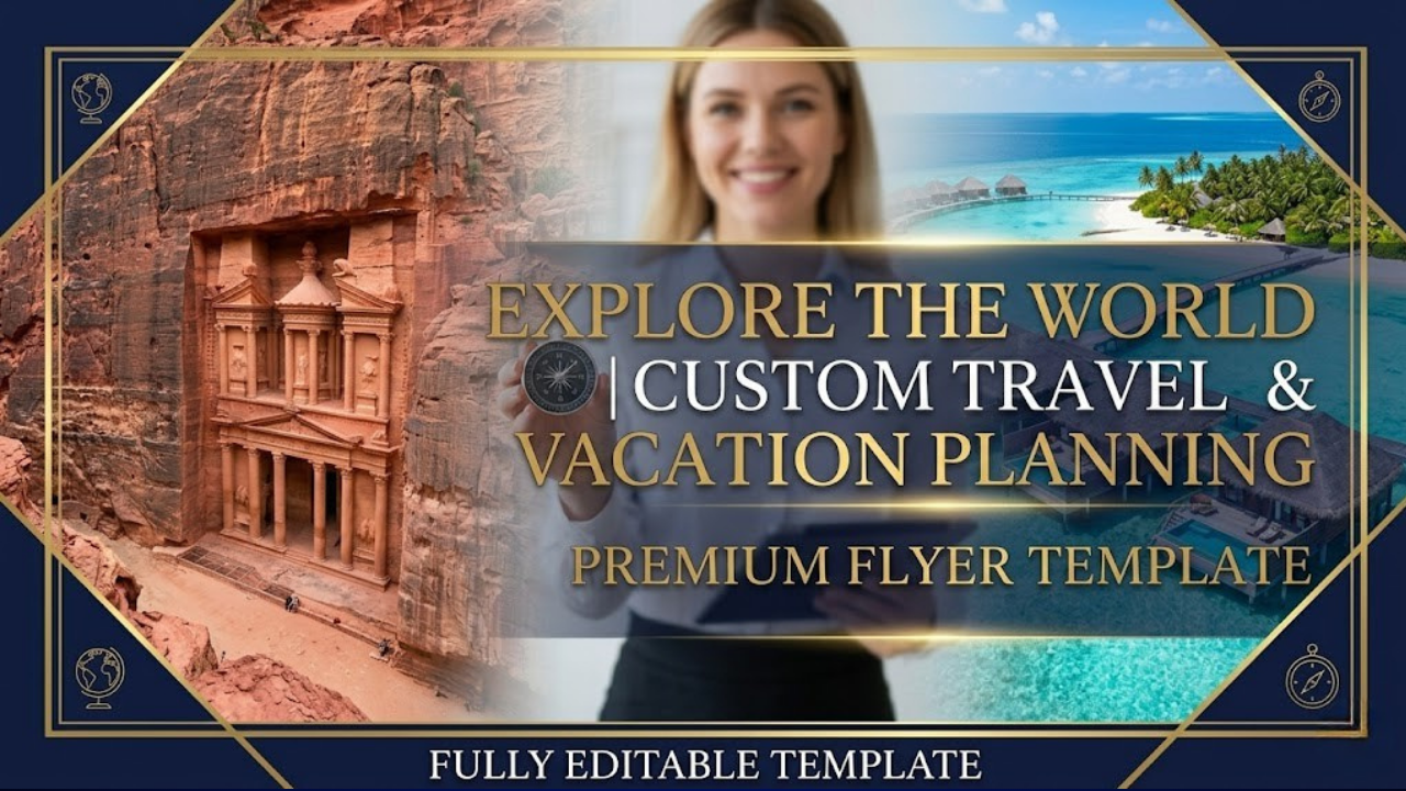 Explore The World | Custom Travel & Vacation Planning Flyer
