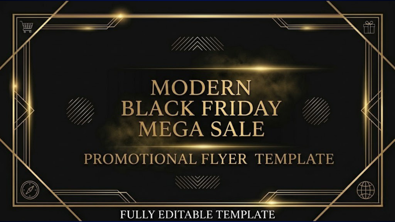 Modern Black Friday Mega Sale Promotional Flyer Template