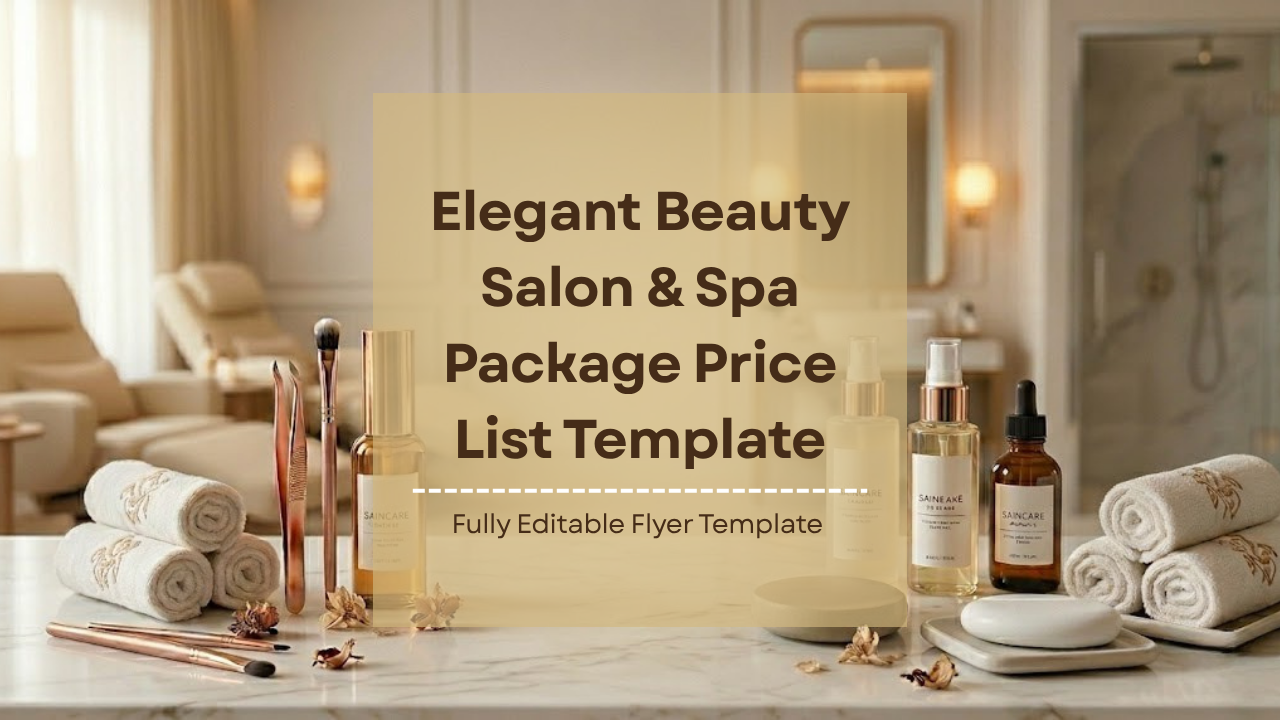 Elegant Beauty Salon & Spa Package Price List Template
