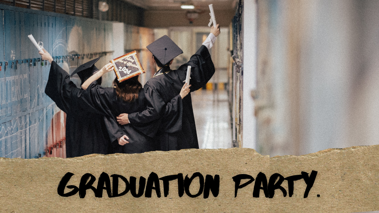 Modern Navy & Gold Graduation Party Invitation